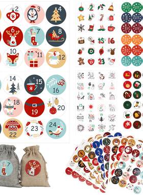Advent Calendar 1-24 Number Sealing Sticker Multifunctional