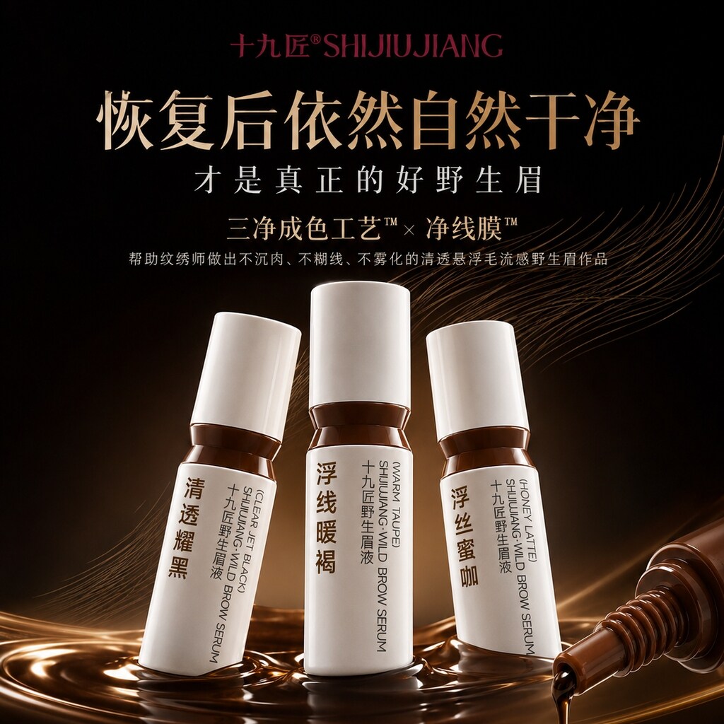 十九匠野生眉专用色料线条眉专用不晕线不变色官方正品纹绣色料