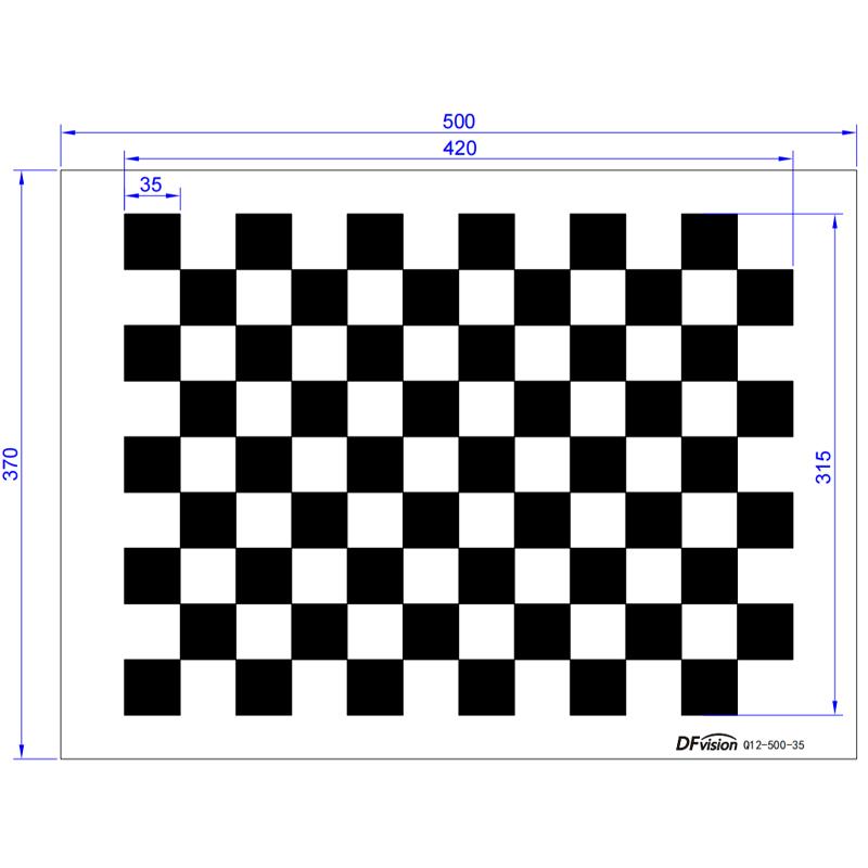 高精度棋盘格标定板 黑白格12x9机器视觉相机标定板 不反光可定制