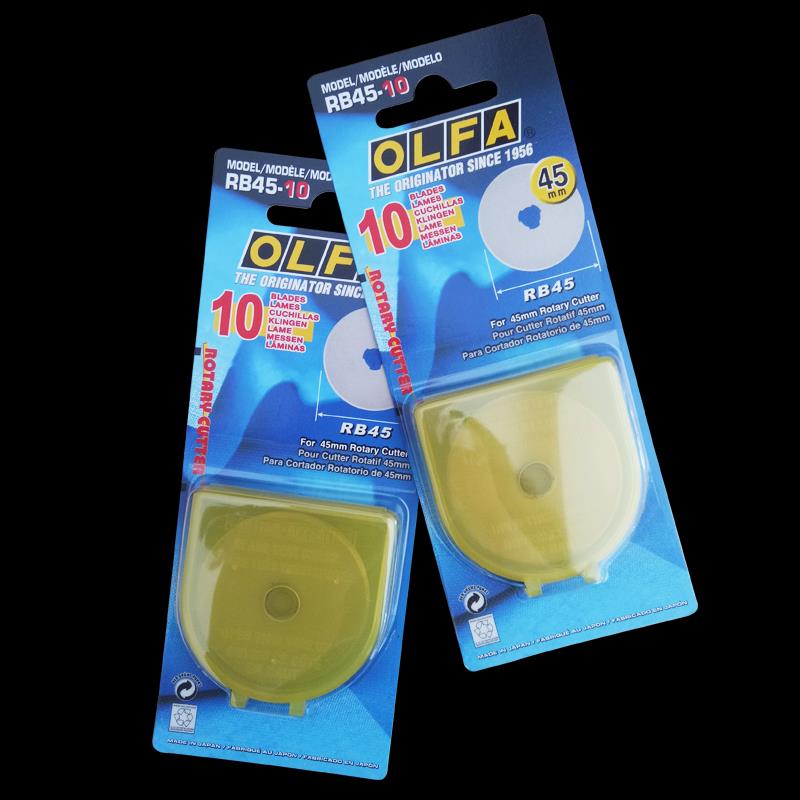 日本OLFA爱利华圆滚刀刀片笔刀裁纸切皮筋雕刻刀刀片45mm 滚刀
