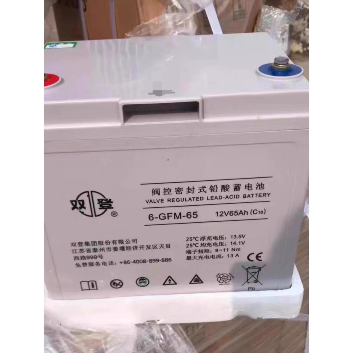 双登铅酸蓄电池6-GFM-100 12V100AH24AH38AH65AH120AH直流屏UPS图片