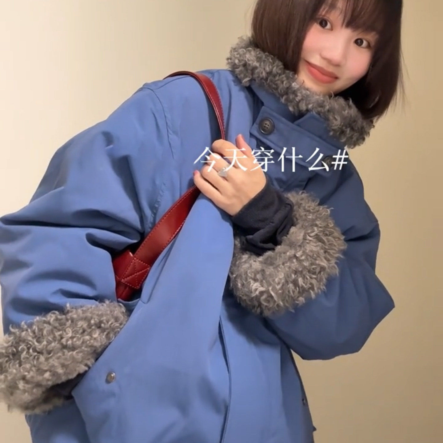 毛毛拼接夹克棉服女冬季2025新款加厚保暖宽松棉衣外套通勤派克服