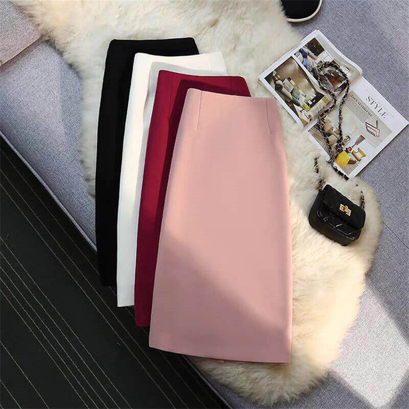 西装半身裙女中长款直筒裙垂坠感夏季2026小个子通勤风开叉包臀裙