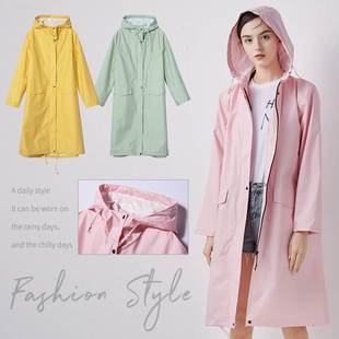 Long Raincoat Waterproof Women Jacket Stylish Rain with New