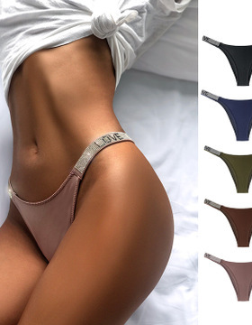 Sexy Women Underwear Hip Lifting Satin Panties Thong Low Wai