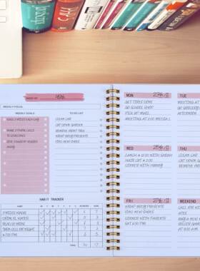 Non dated daily weekly monthly planner agenda notebook diary