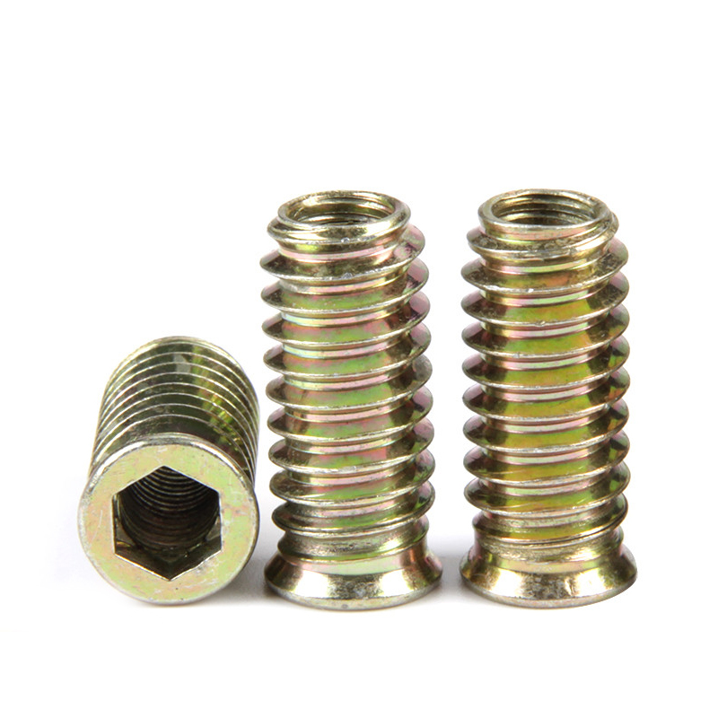 M6M8M10内外牙螺母碳钢彩锌沉头梯形螺丝帽*9x10x12x13x15x17*30