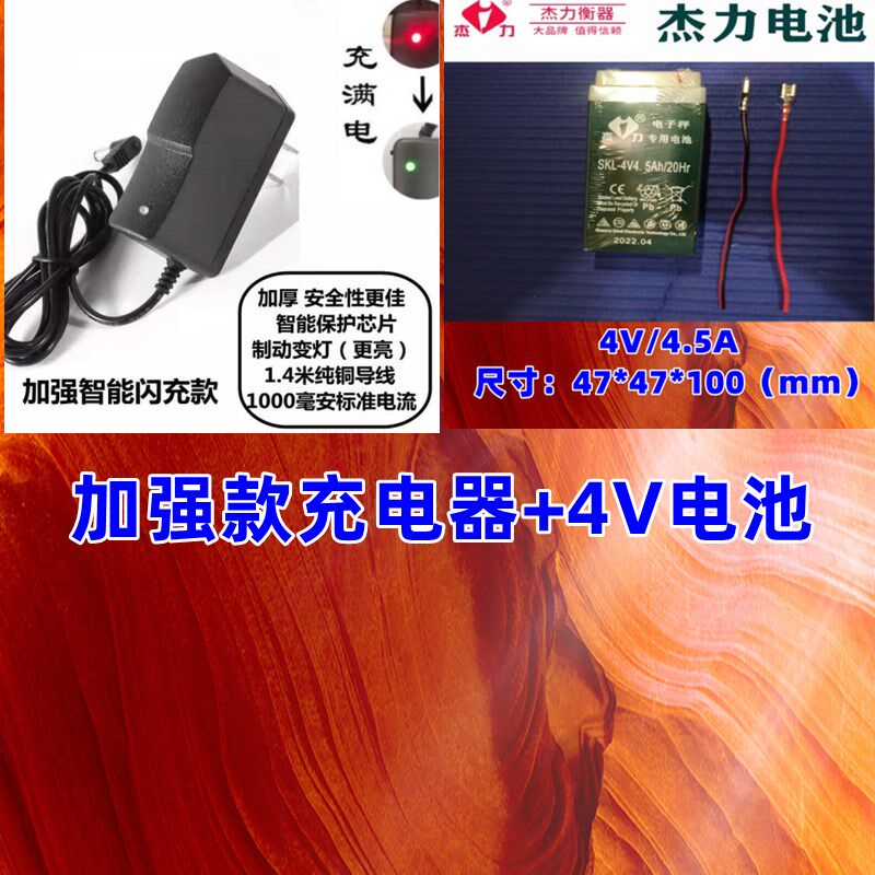 电子秤专用充电器充电线4V电池圆孔TCS-150Kg200Kg 300Kg台秤电源