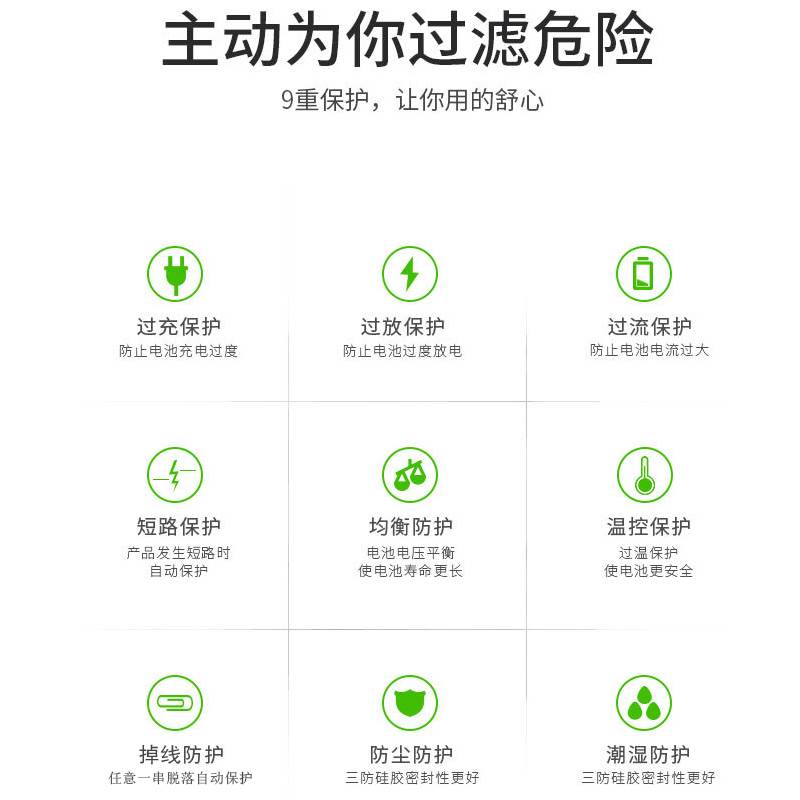 24串72V伏保护板磷酸铁锂电池组瓶包邮同口均衡温控掉线保护短路