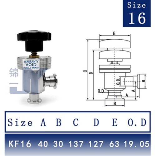 23高真空挡板阀KF手n动角阀GDJ-16快装25阀门40夹头50管件304不
