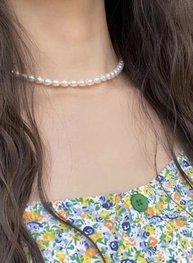 赵露思同款~极光头档高亮米珠5-6mm天然淡水珍珠项链礼物闺蜜自带