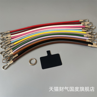 高颜值皮质纯色手腕挂绳手机壳包包可拆分黑色夹片时尚百搭个性户外运动吊绳结实耐用便携防丢女生潮流必备款