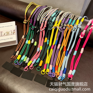 斜跨挂绳双扣拼色纯色手机壳包包高颜值挂链黑色夹片可拆分时尚 高级感可背挂绳百搭户外结实耐用便携防丢女神