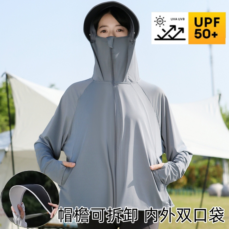 防晒衣女款2025夏季宽松时尚防晒服连帽防紫外线冰丝透气薄款外套