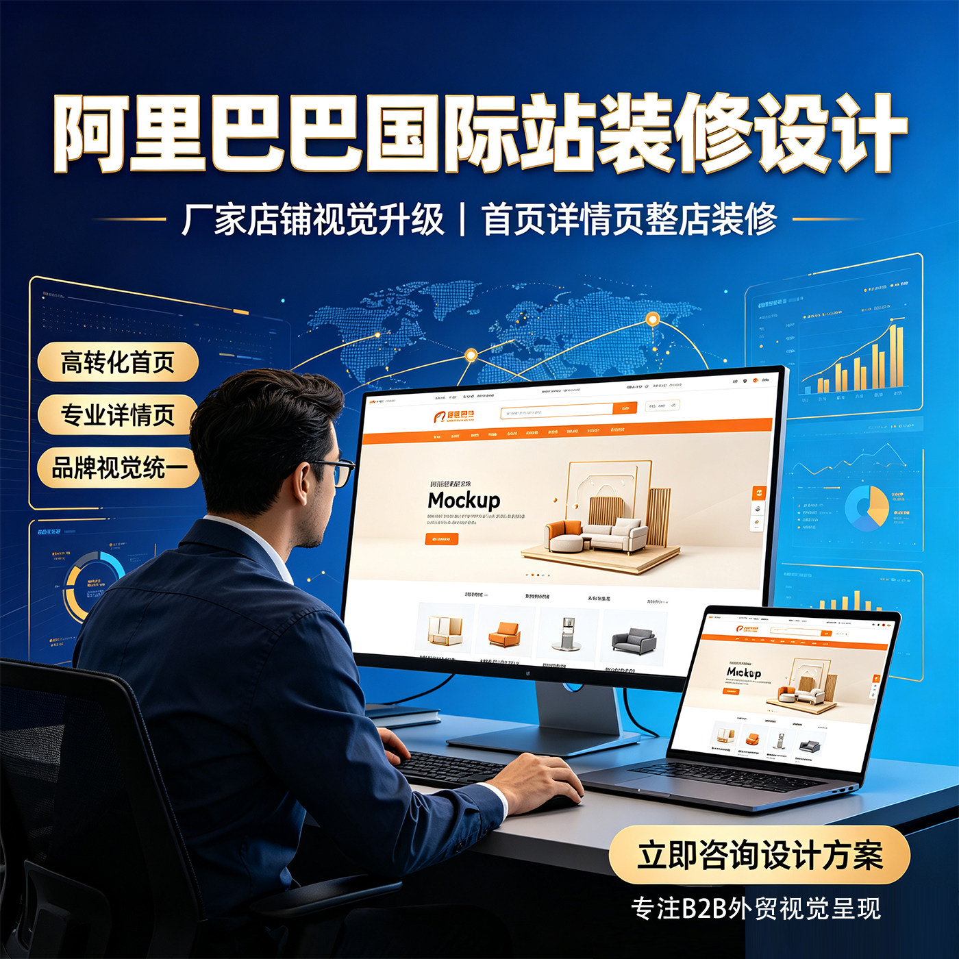 阿里巴巴国际站首页装修｜详情页店面招牌