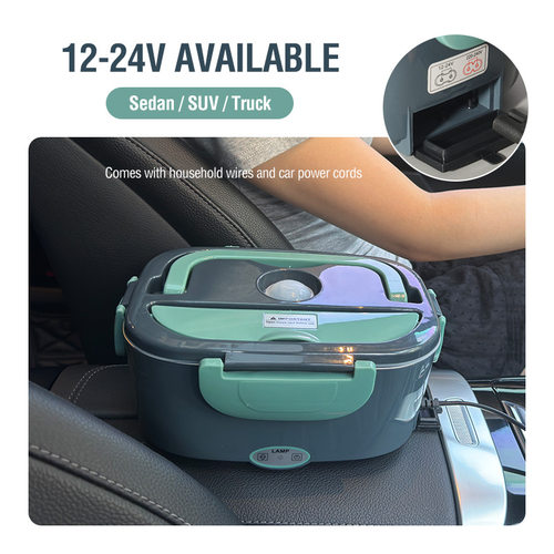 跨境美规110v家用车载两用保温加热电热饭盒heated lunch box