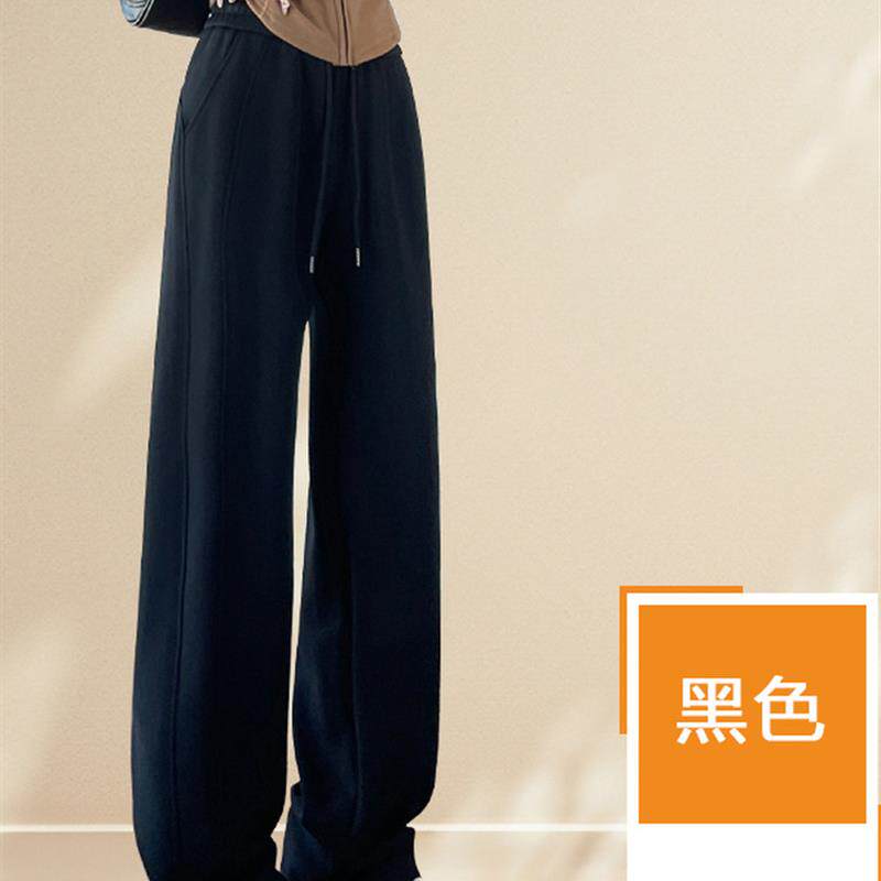 175高个子加长版阔腿裤女2025高腰显瘦宽松加绒直筒休闲运动卫裤