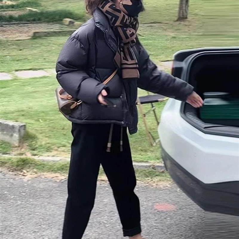 黑色短款羽绒棉服女小个子今年流行韩系温柔加厚棉袄面包服外套潮