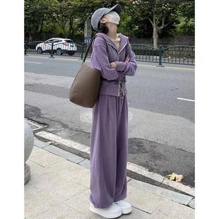 显瘦上衣运动服套装女春秋减龄时尚韩版学生宽松阔腿裤休闲两件套