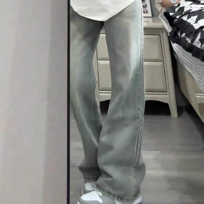 美式复古微喇牛仔裤女夏季2025新款设计感高腰显瘦阔腿裤薄款裤子
