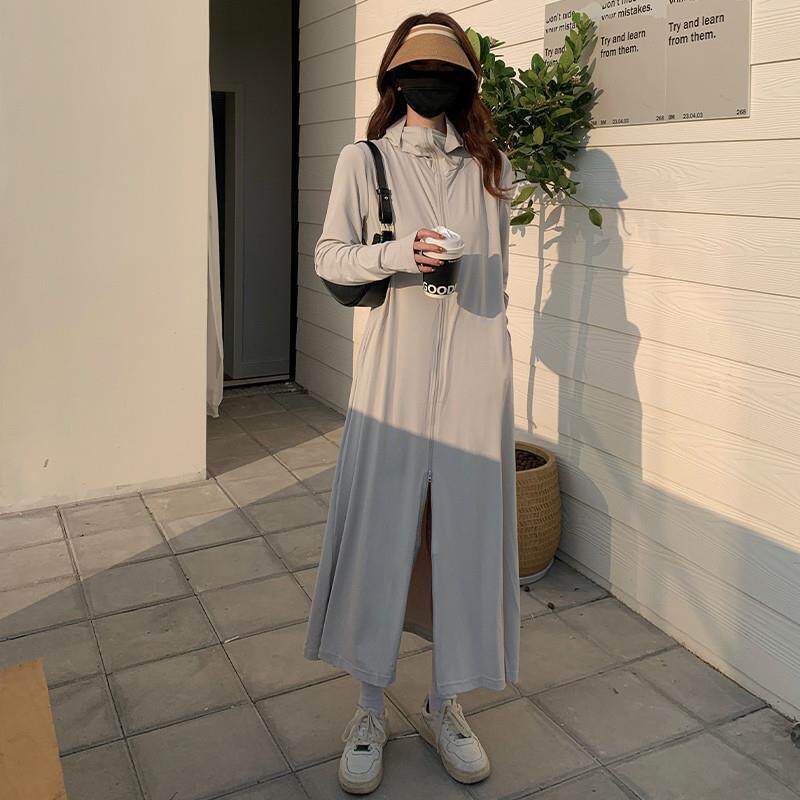 防晒衣女夏季2024新款电动车紫外线长款全身开衫裙冰丝外套防晒服