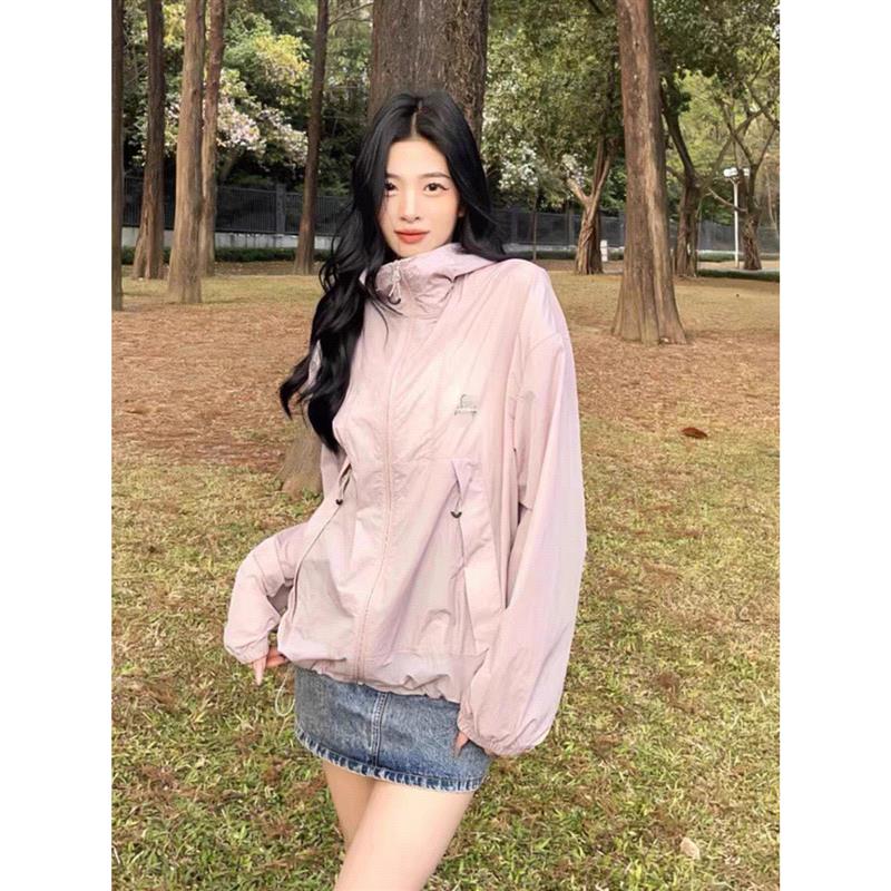 山系防晒衣女2025年新款小个子紫色冲锋衣外套户外运动跑步防晒服