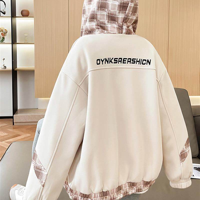 加绒加厚羊羔绒美式拼色棒球服外套女秋冬新款初高中学生保暖棉服,女装/女士精品,短外套,淘宝优惠券,粉丝福利购,淘宝优惠卷