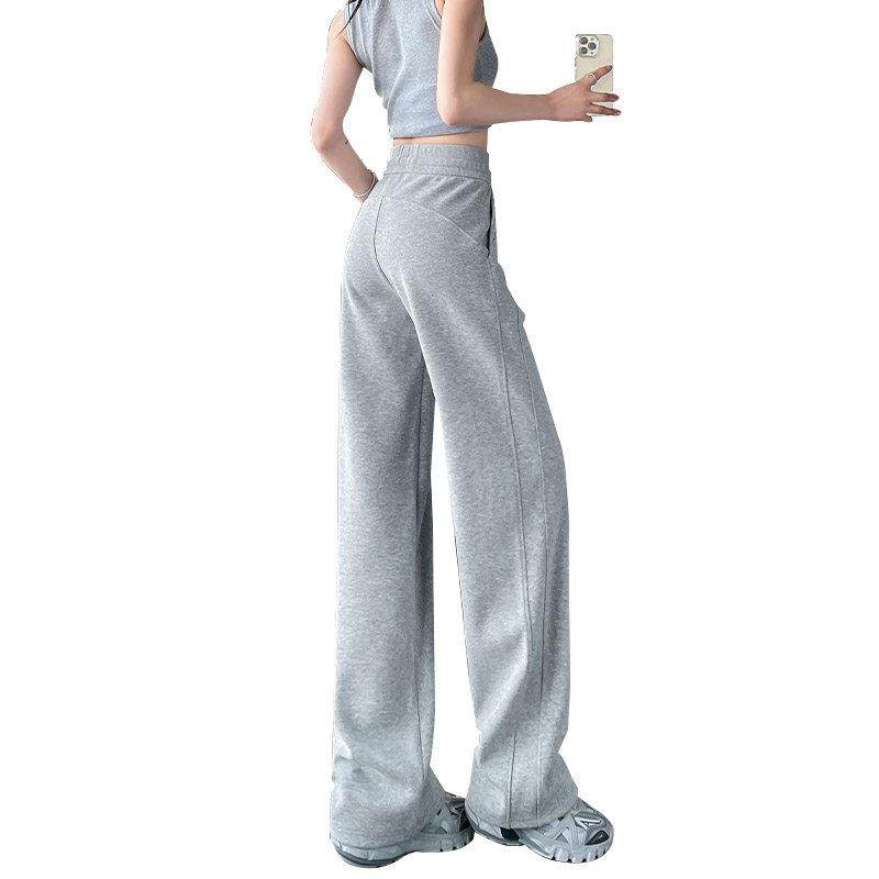 灰色运动裤女春秋夏薄款新款宽松阔腿直筒神裤高腰显瘦休闲卫裤子,女装/女士精品,休闲裤,淘宝优惠券,粉丝福利购,淘宝优惠卷