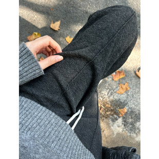 加绒加厚窄版阔腿裤女2025新款秋冬季垂感高腰羊毛呢裤子直筒长裤