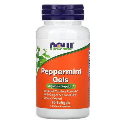 现货美国 Now foods peppermint薄荷油软胶囊 IBS 舒肠肠易激90粒
