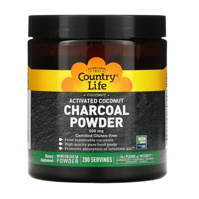 美国  启动活性椰子炭粉碳charcoal powder胀气141.7g