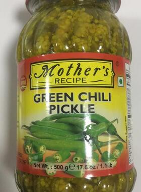 India food  mother‘s green chili pickle 500g 印度酱菜