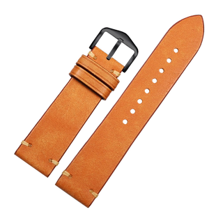 适配MIDO美度舵手真皮手表带男橙舵M005指挥官贝伦赛丽复古牛皮带