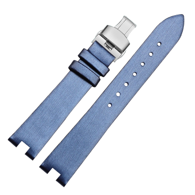 适配卡地亚白气球绢丝表带女真皮