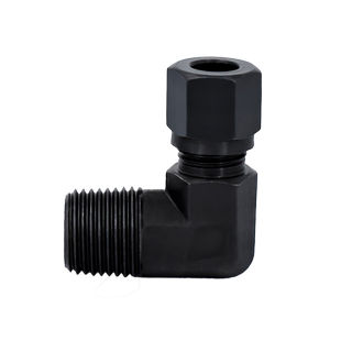 卡套弯头碳钢公外丝英制2/3/4分14*1.5-8/10/12/16mm铜管直角接头