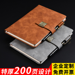商务笔记本本子记事本加厚办公2022年新款简约a5大学生b5订做软皮礼盒套装工作会议记录本日记本定制可印logo