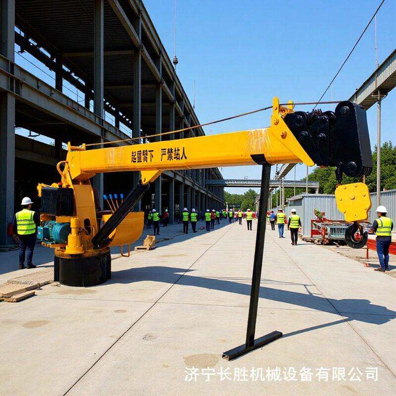 船吊机5吨电动伸缩臂小型船用起重机夹板固定式液压吊机