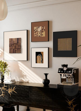 法式中古风客厅装饰画沙发背景墙高级感组合壁画意式极简餐厅挂画