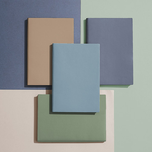 简约莫兰迪色系皮面记事本可定制