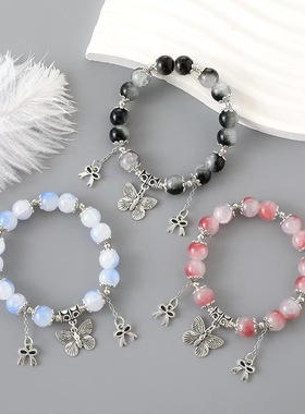 如梦令烟雨江南水墨风蝴蝶手链潮创意高颜值闺蜜学生手串男女手饰