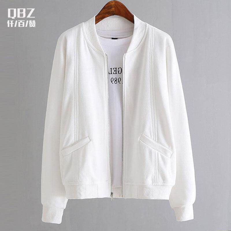 棒球服外套女春秋短款小个子宽松韩版白色休闲 运动夹克上衣ins潮