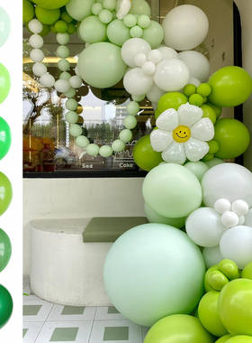 5寸10寸18 36寸森系深浅绿色气球牛油果绿幼儿园学校开学布置装饰