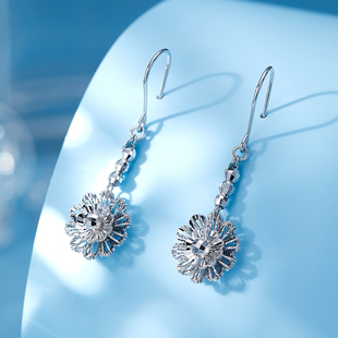 奢珠pt950铂金耳环耳饰官方旗舰店正品