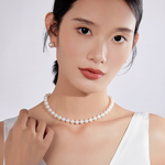 奢珠淡水珍珠项链耳钉S925银官方旗舰店