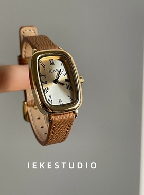 IEKE 罗马椭圆美拉德女士手表简约小众高级感复古时尚百搭石英表