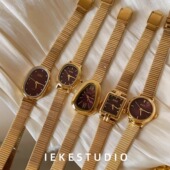 高级小众轻奢中古风蛇头时尚 IEKE 鎏金 阿仙奴带手表女精致礼物