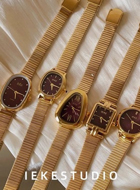 IEKE【鎏金】高级小众轻奢中古风蛇头时尚阿仙奴带手表女精致礼物