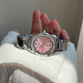 百搭气质女士女款 IEKE 圆形镶钻奢华手表女刻度弧形时尚 钢带通勤