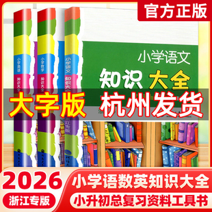 2026新版 小学语文知识大全 浙江专版 全国版通用数学英语全套一二三四五六年级上册下册小升初集锦词语手册学习资料工具书经纶书