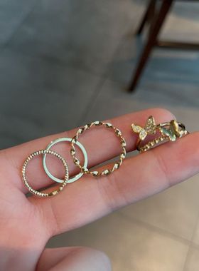 素圈戒指套装组合女简约冷淡风